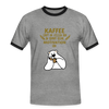 Kaffee motiviert - Männer Ringer T-Shirt - heather grey/black