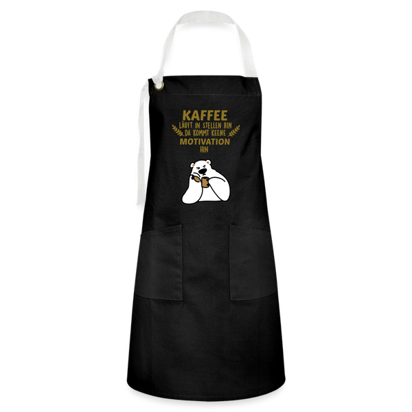 Kaffee motiviert - Kontrastschürze - black/white