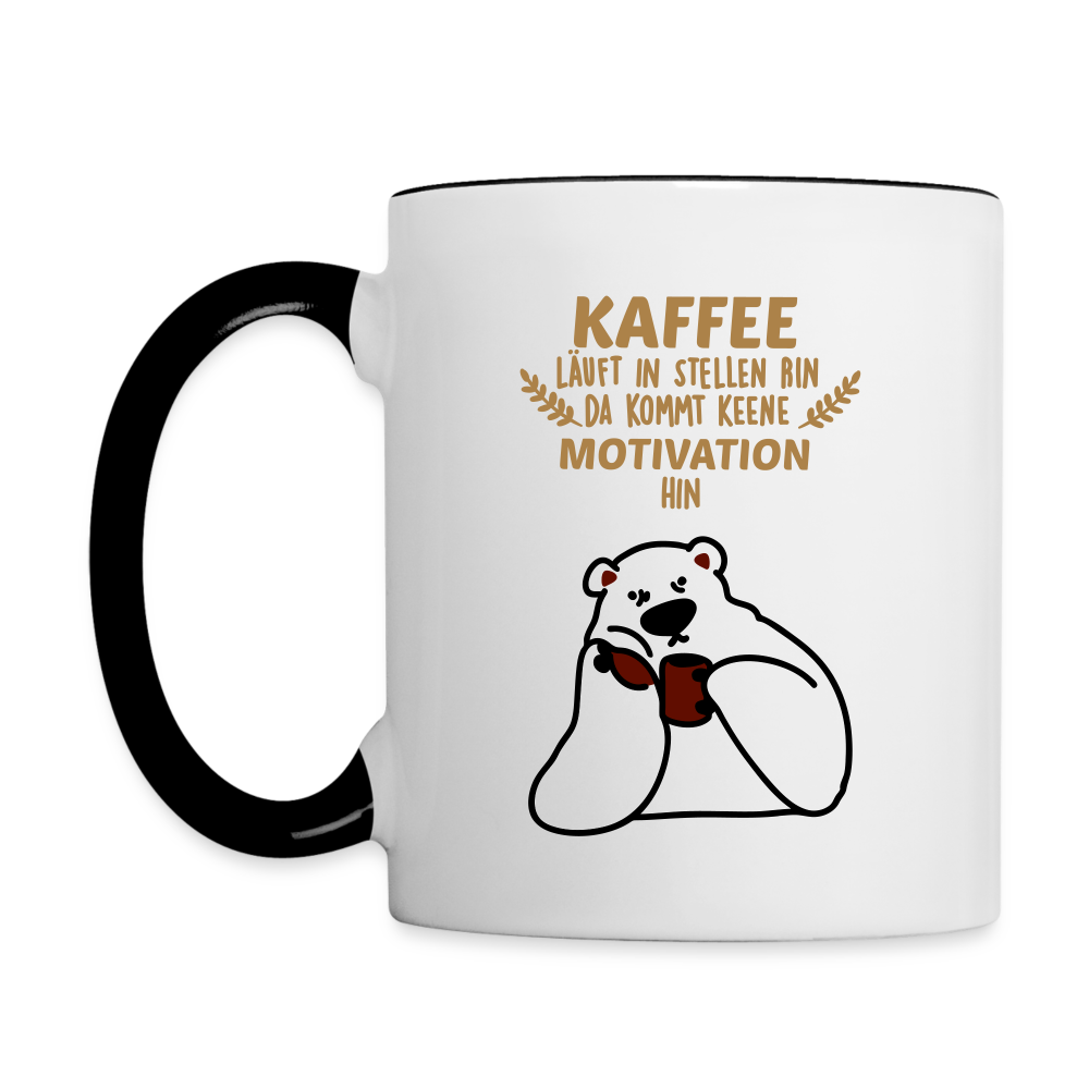 Kaffee motiviert - Tasse zweifarbig