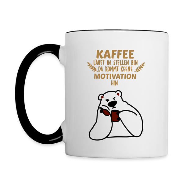 Kaffee motiviert - Tasse zweifarbig