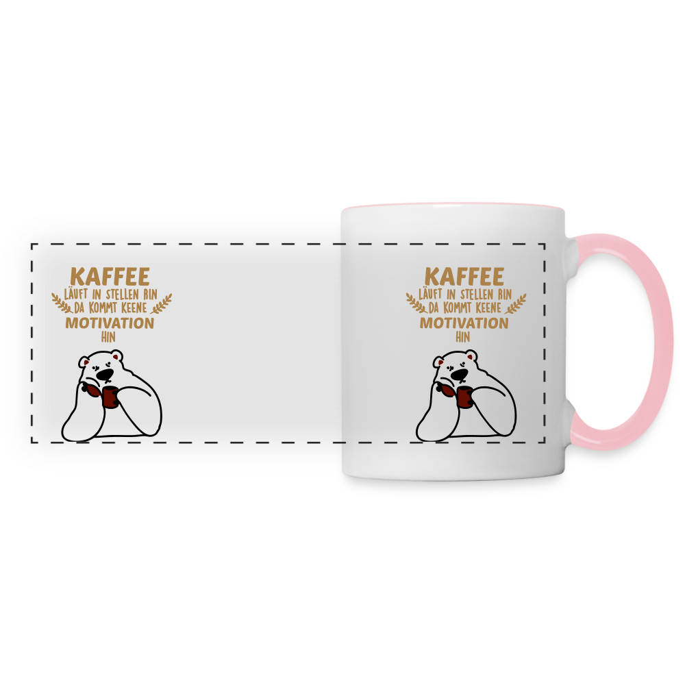 Kaffee motiviert - Tasse zweifarbig - white/pink