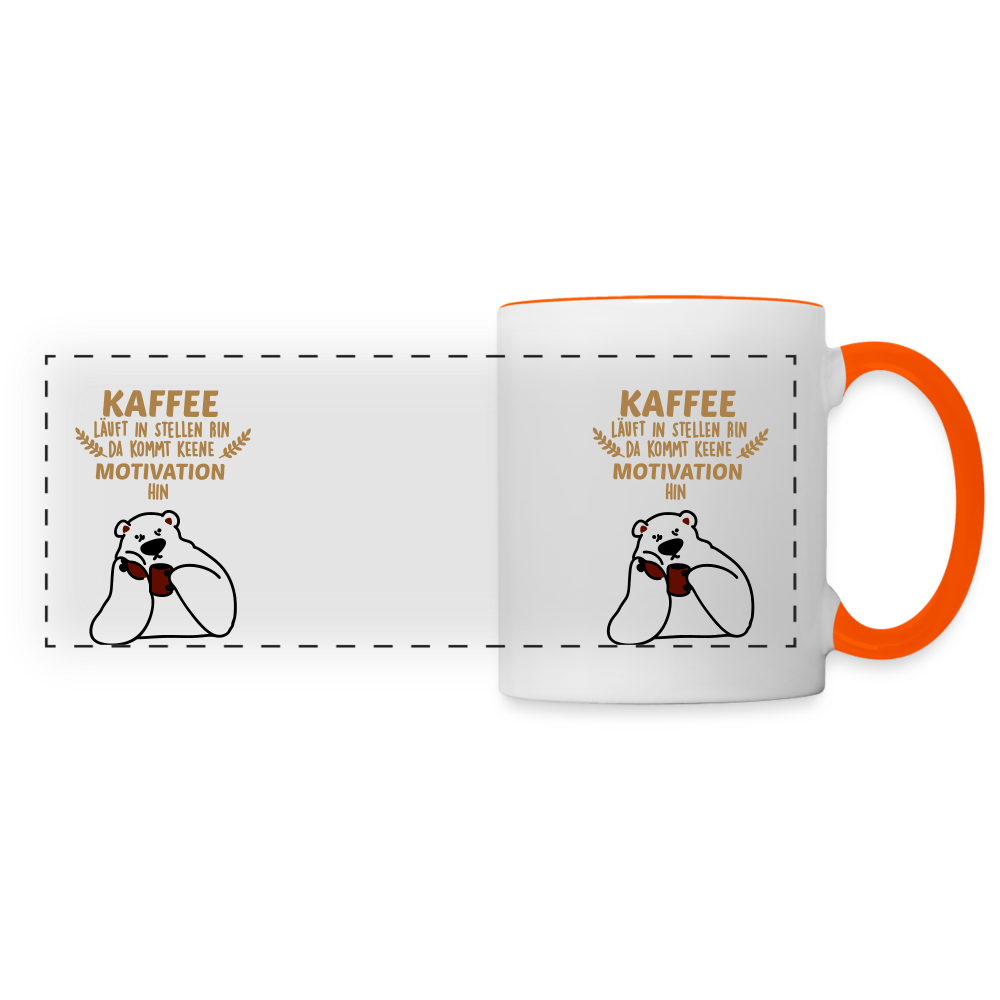 Kaffee motiviert - Tasse zweifarbig - white/orange