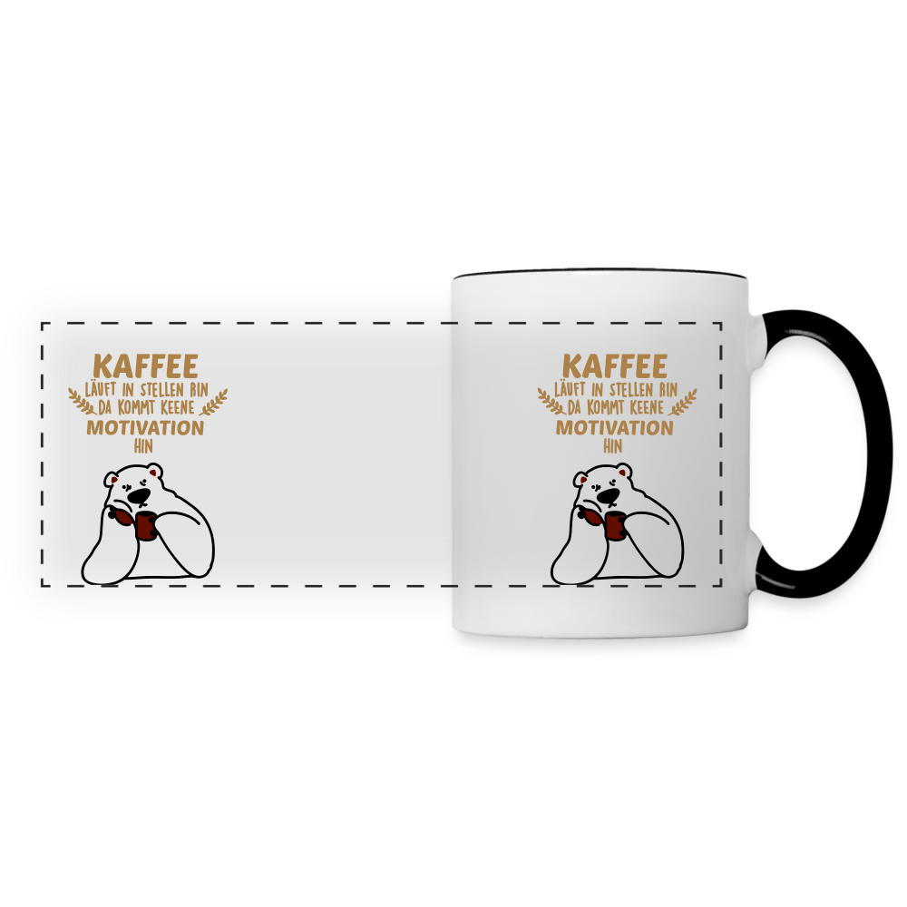 Kaffee motiviert - Tasse zweifarbig - white/black