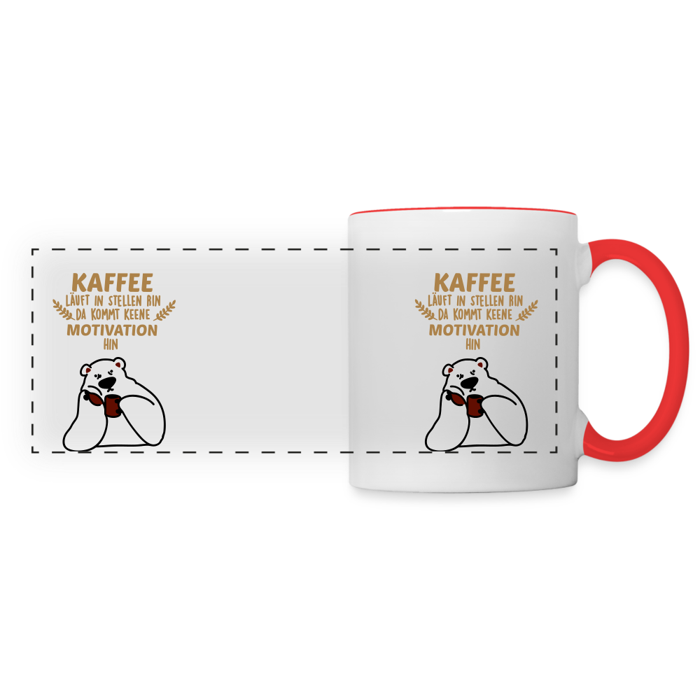 Kaffee motiviert - Tasse zweifarbig - white/red