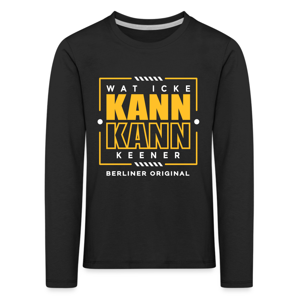 Wat Icke Kann, Kann Keener - Kinder Langarmshirt - black