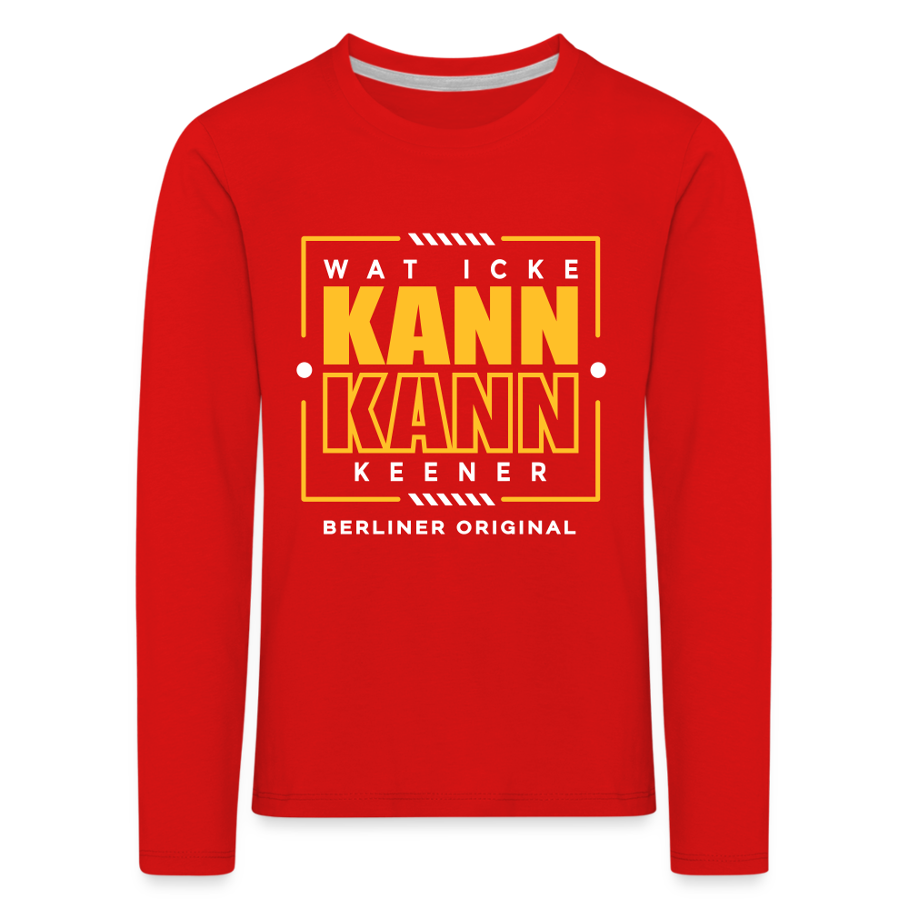 Wat Icke Kann, Kann Keener - Kinder Langarmshirt - red
