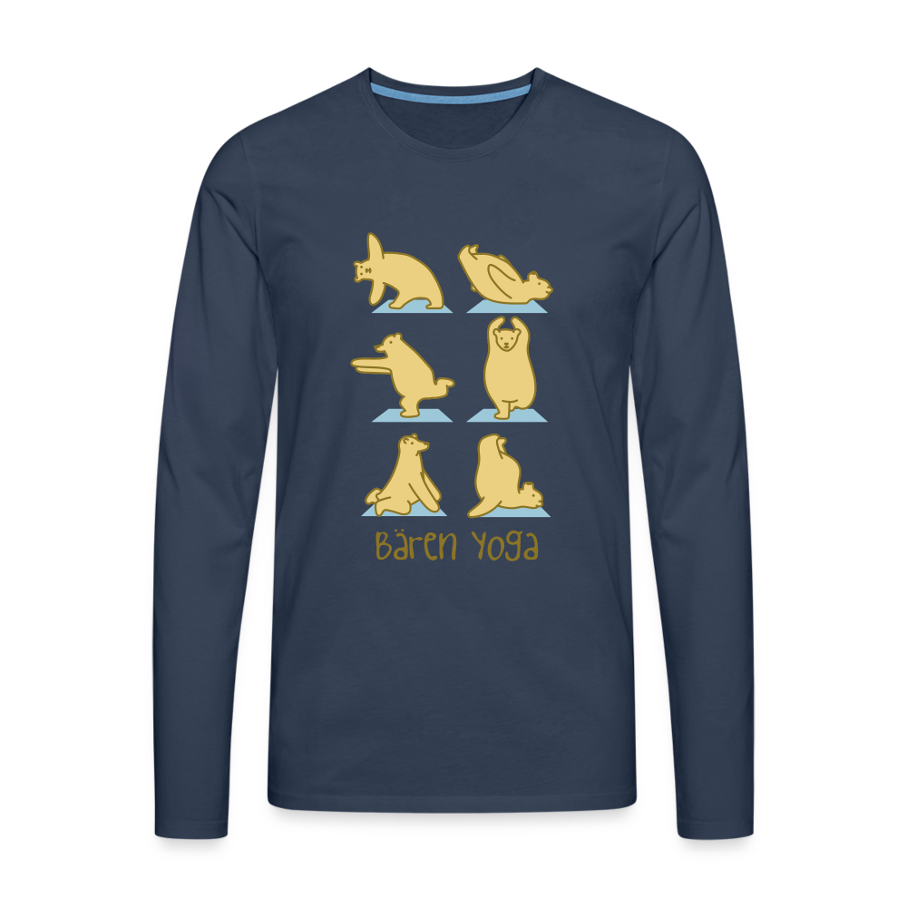 Bären Yoga - Männer Premium Langamshirt - navy