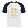 Bären Yoga - Männer Baseball T-Shirt - white/navy