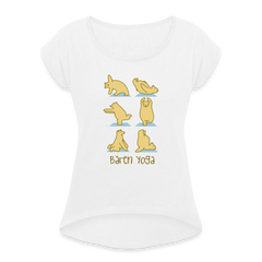 Bären Yoga - Frauen T-Shirt mit gerollten Ärmeln