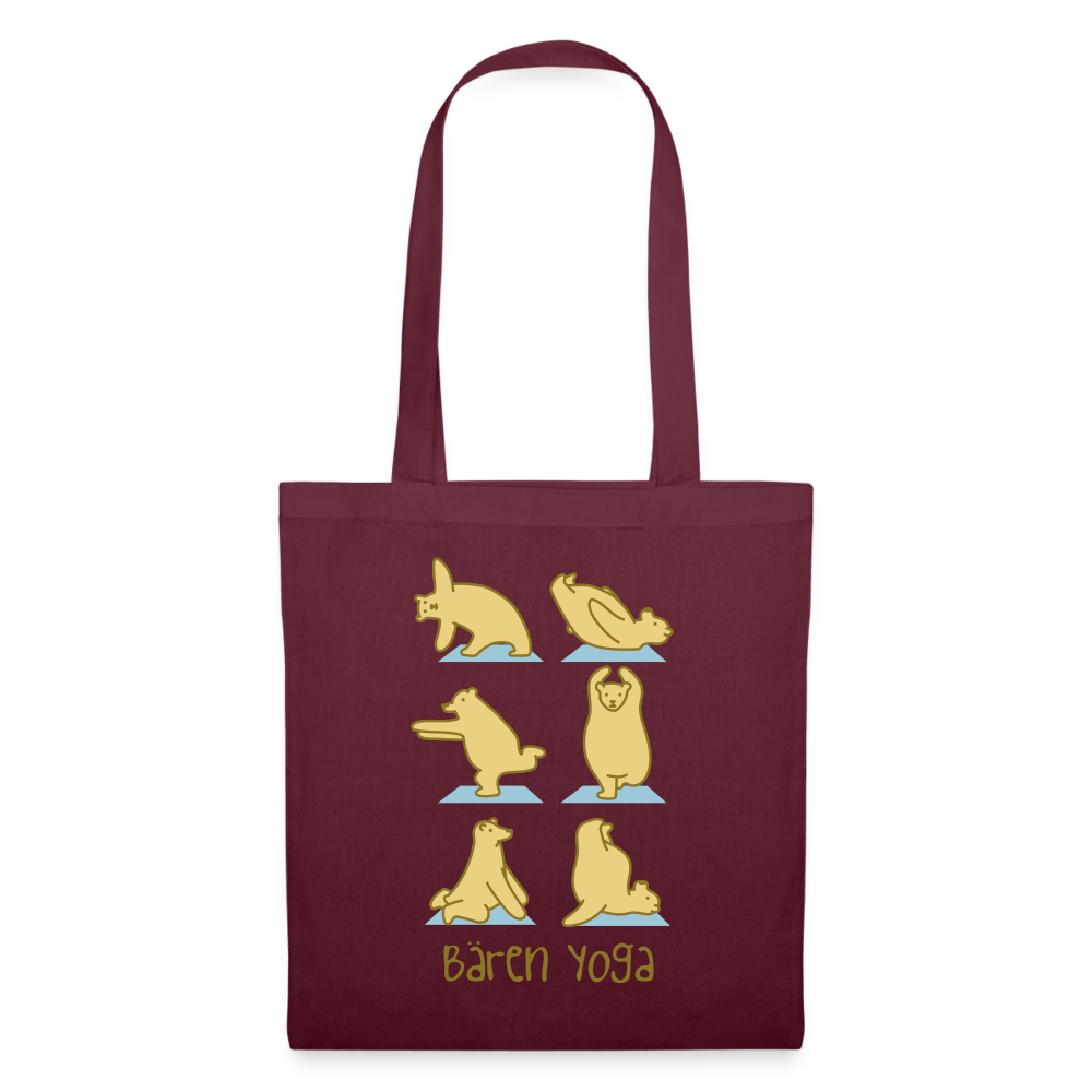 Bären Yoga - Stoffbeutel - burgundy