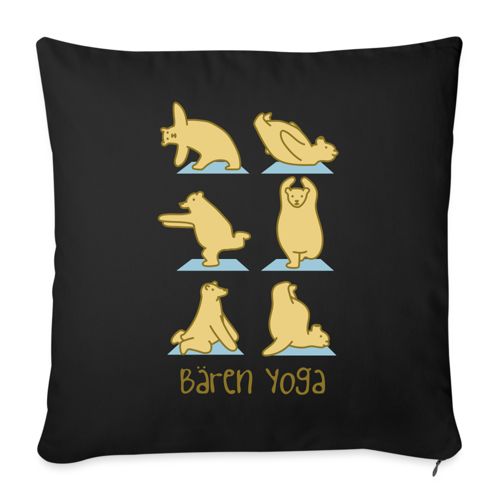 Bären Yoga - Sofakissen mit Füllung (45 x 45 cm) - black