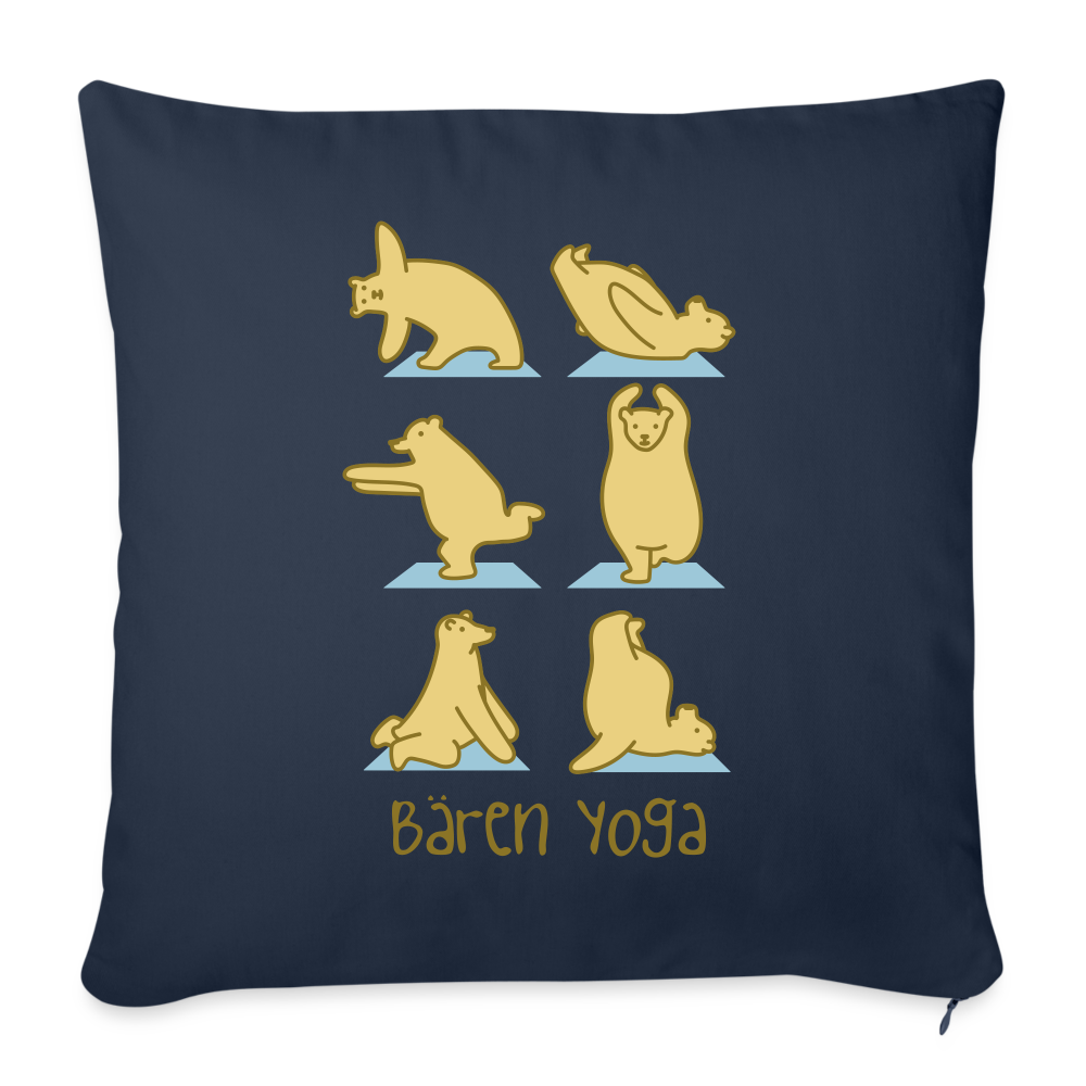 Bären Yoga - Sofakissen mit Füllung (45 x 45 cm) - navy