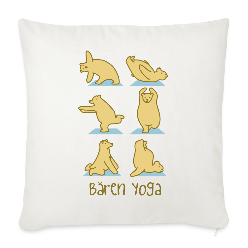 Bären Yoga - Sofakissen mit Füllung (45 x 45 cm) - natural white