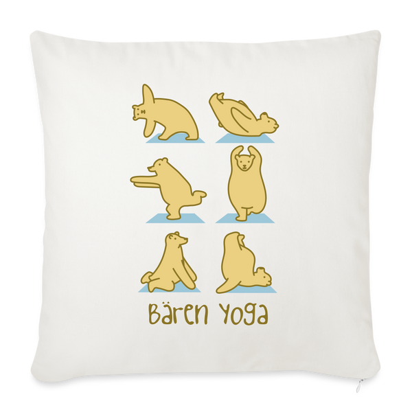 Bären Yoga - Sofakissen mit Füllung (45 x 45 cm) - natural white