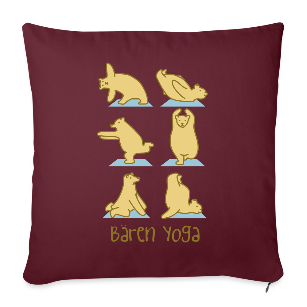 Bären Yoga - Sofakissen mit Füllung (45 x 45 cm) - burgundy