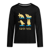 Bären Yoga - Teenager Langarmshirt - black