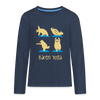 Bären Yoga - Teenager Langarmshirt - navy