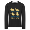 Bären Yoga - Kinder Langarmshirt - black