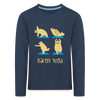 Bären Yoga - Kinder Langarmshirt - navy