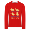 Bären Yoga - Kinder Langarmshirt - red