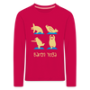 Bären Yoga - Kinder Langarmshirt - dark pink