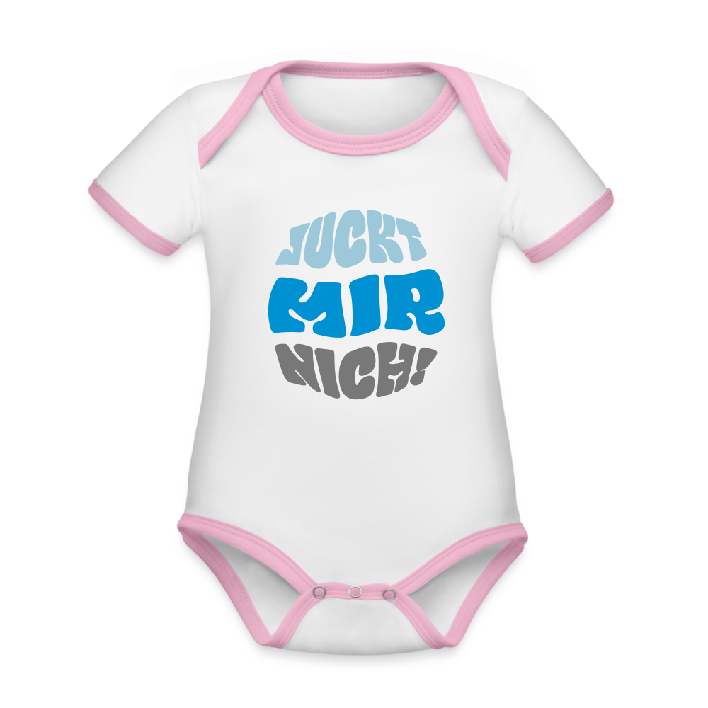 Juckt Mir Nich! - Baby Bio-Kurzarm-Kontrastbody - white/rose
