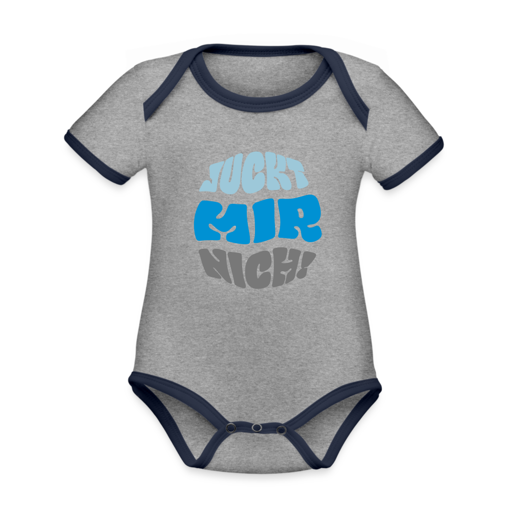 Juckt Mir Nich! - Baby Bio-Kurzarm-Kontrastbody - heather grey/navy