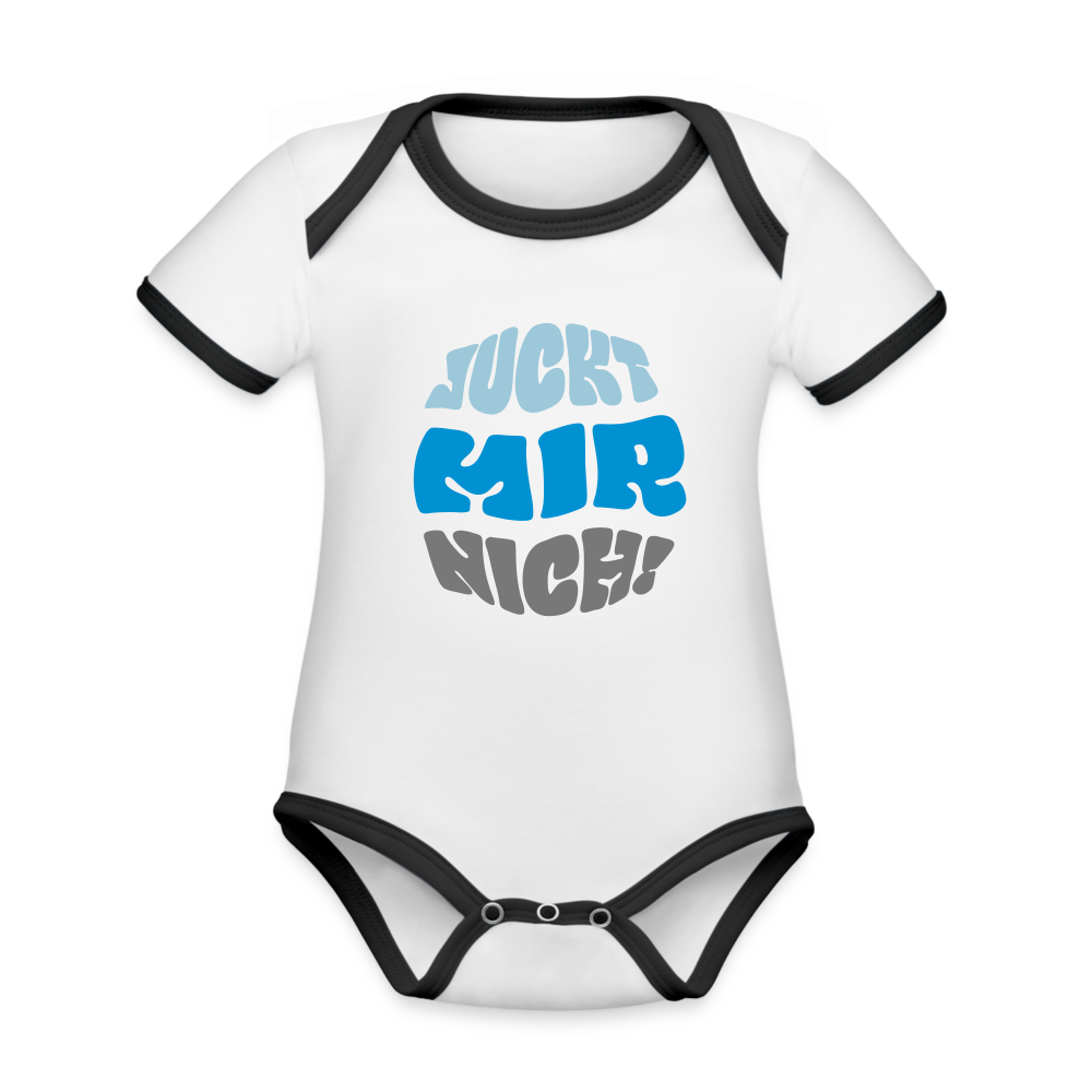 Juckt Mir Nich! - Baby Bio-Kurzarm-Kontrastbody - white/black