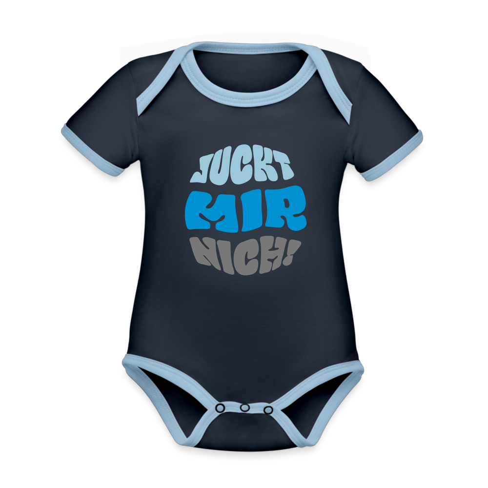 Juckt Mir Nich! - Baby Bio-Kurzarm-Kontrastbody - navy/sky