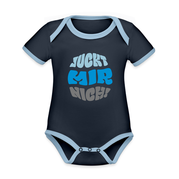 Juckt Mir Nich! - Baby Bio-Kurzarm-Kontrastbody - navy/sky