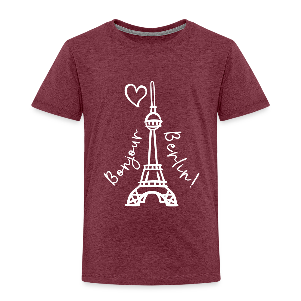 Eiffelturm in Berlin Bonjour - Kinder Premium T-Shirt - heather burgundy