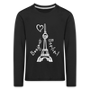Eiffelturm in Berlin Bonjour - Kinder Langarmshirt - black