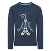 Eiffelturm in Berlin Bonjour - Kinder Langarmshirt - navy