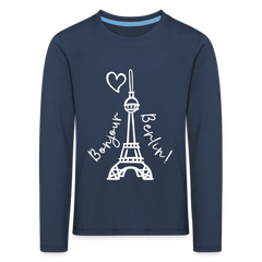 Eiffelturm in Berlin Bonjour - Kinder Langarmshirt