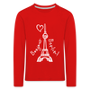 Eiffelturm in Berlin Bonjour - Kinder Langarmshirt - red