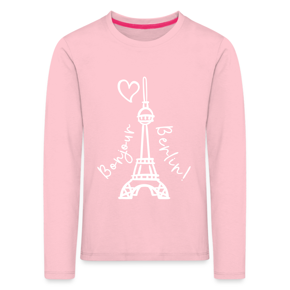 Eiffelturm in Berlin Bonjour - Kinder Langarmshirt - rose shadow