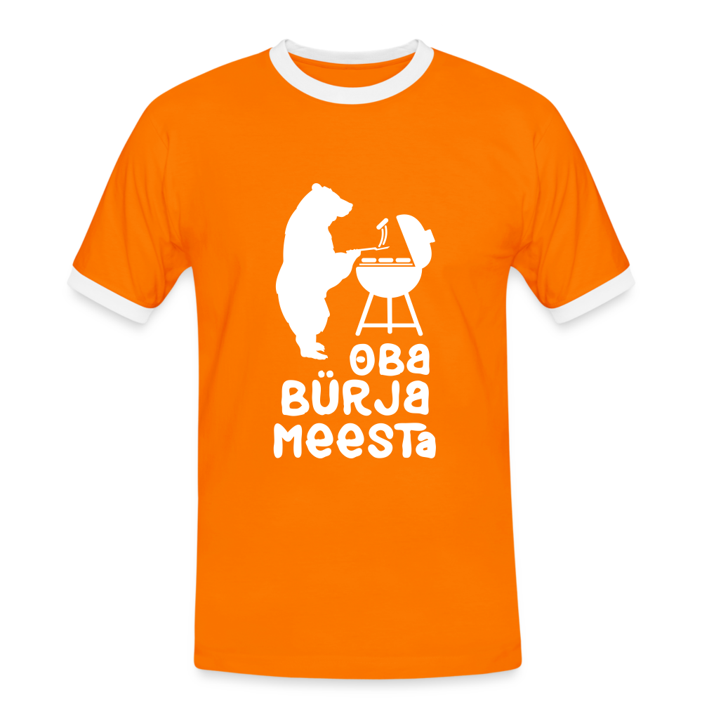 Bürjameesta - Männer Ringer T-Shirt - orange/white