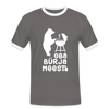 Bürjameesta - Männer Ringer T-Shirt - dark grey/white