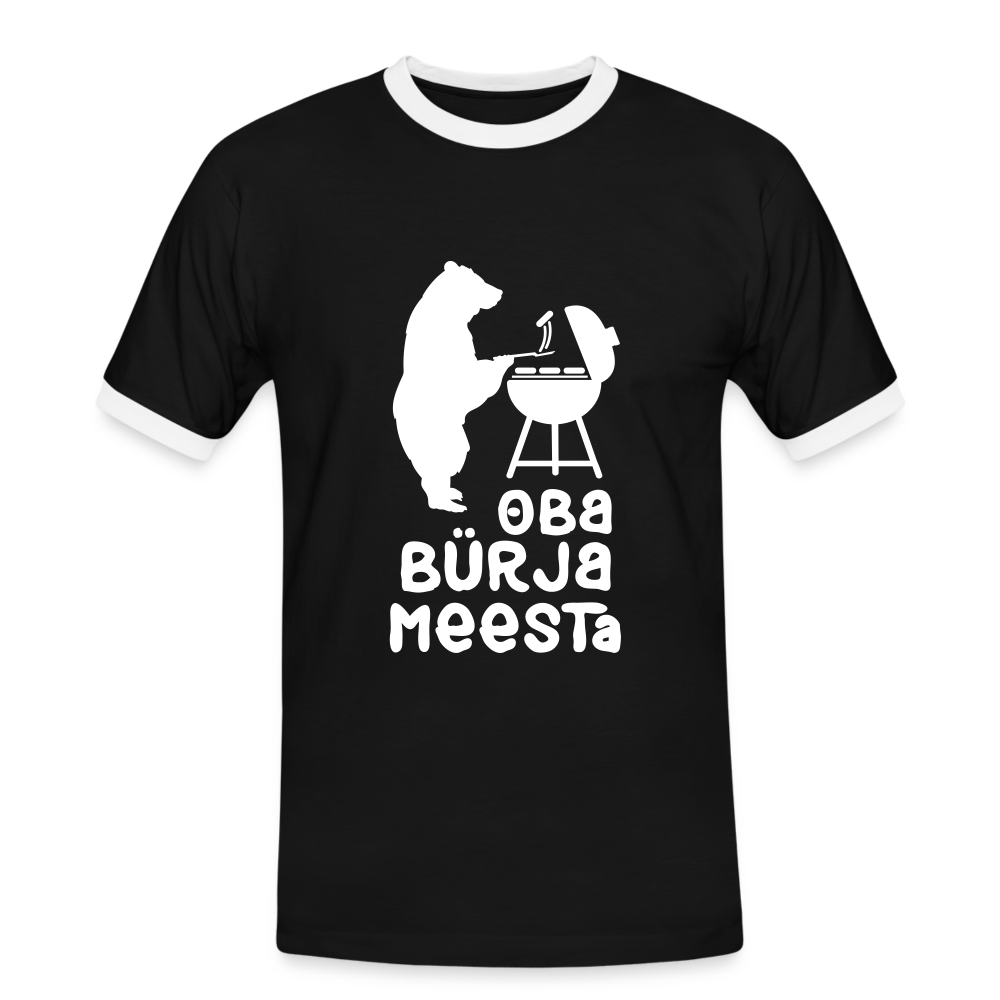 Bürjameesta - Männer Ringer T-Shirt - black/white
