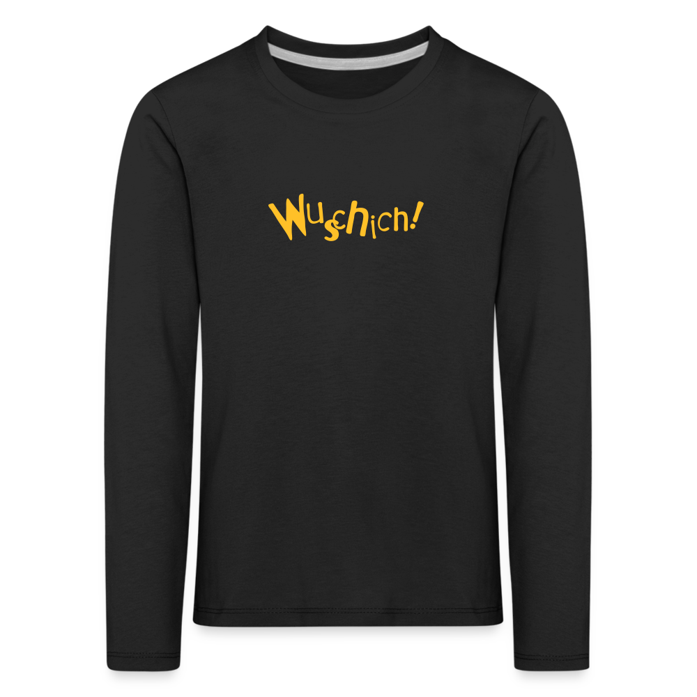 Wuschich! - Kinder Langarmshirt - black