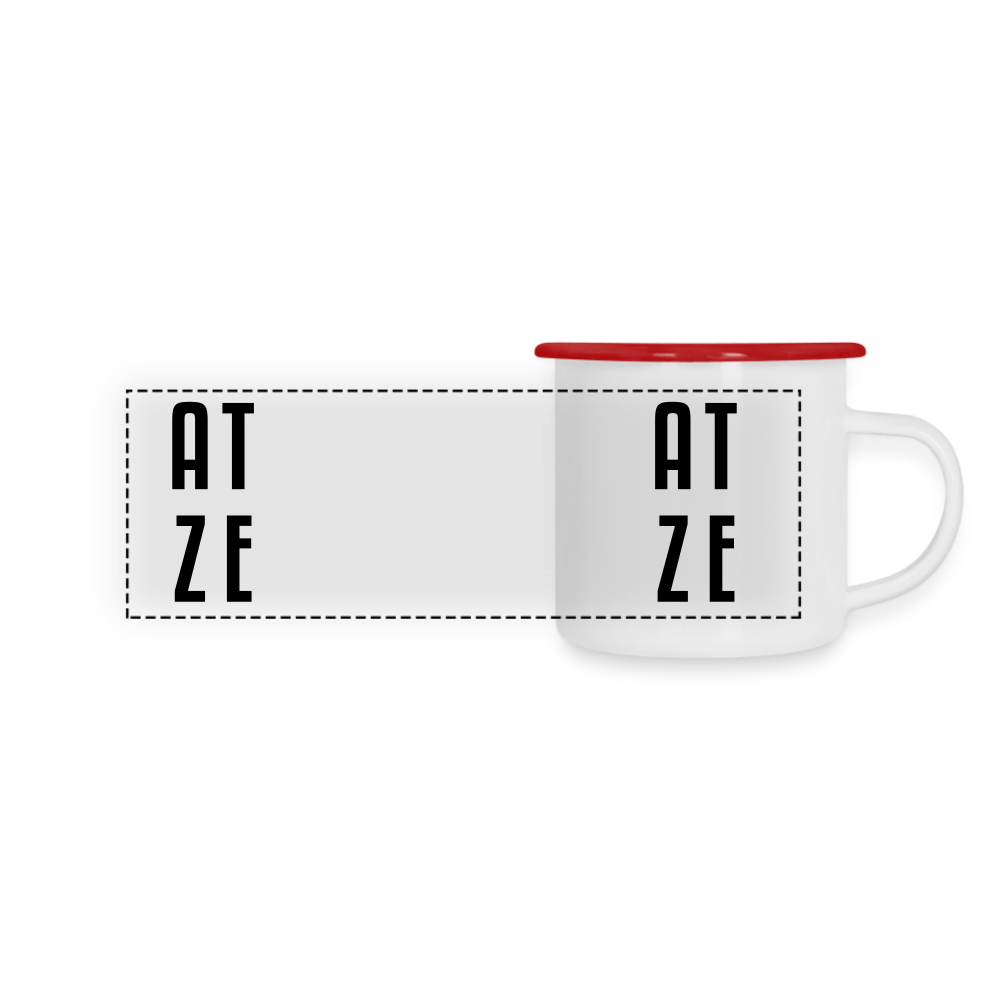 Atze - Emaille Tasse - white/red