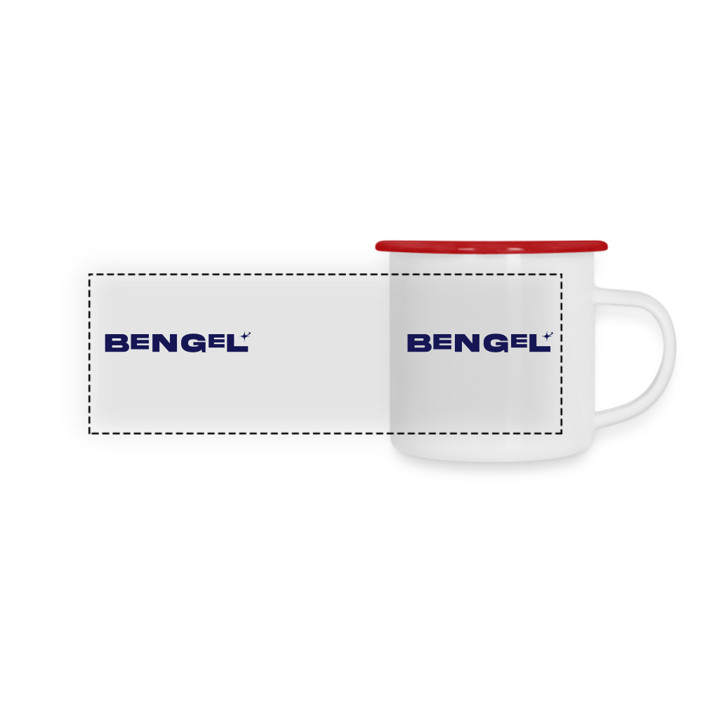 Bengel - Emaille Tasse - white/red