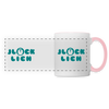 Jlücklich - Tasse zweifarbig - white/pink