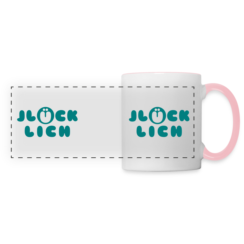 Jlücklich - Tasse zweifarbig - white/pink