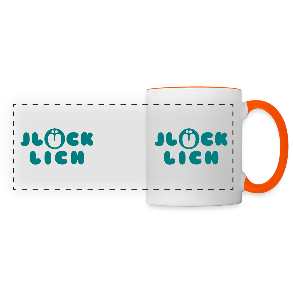 Jlücklich - Tasse zweifarbig - white/orange