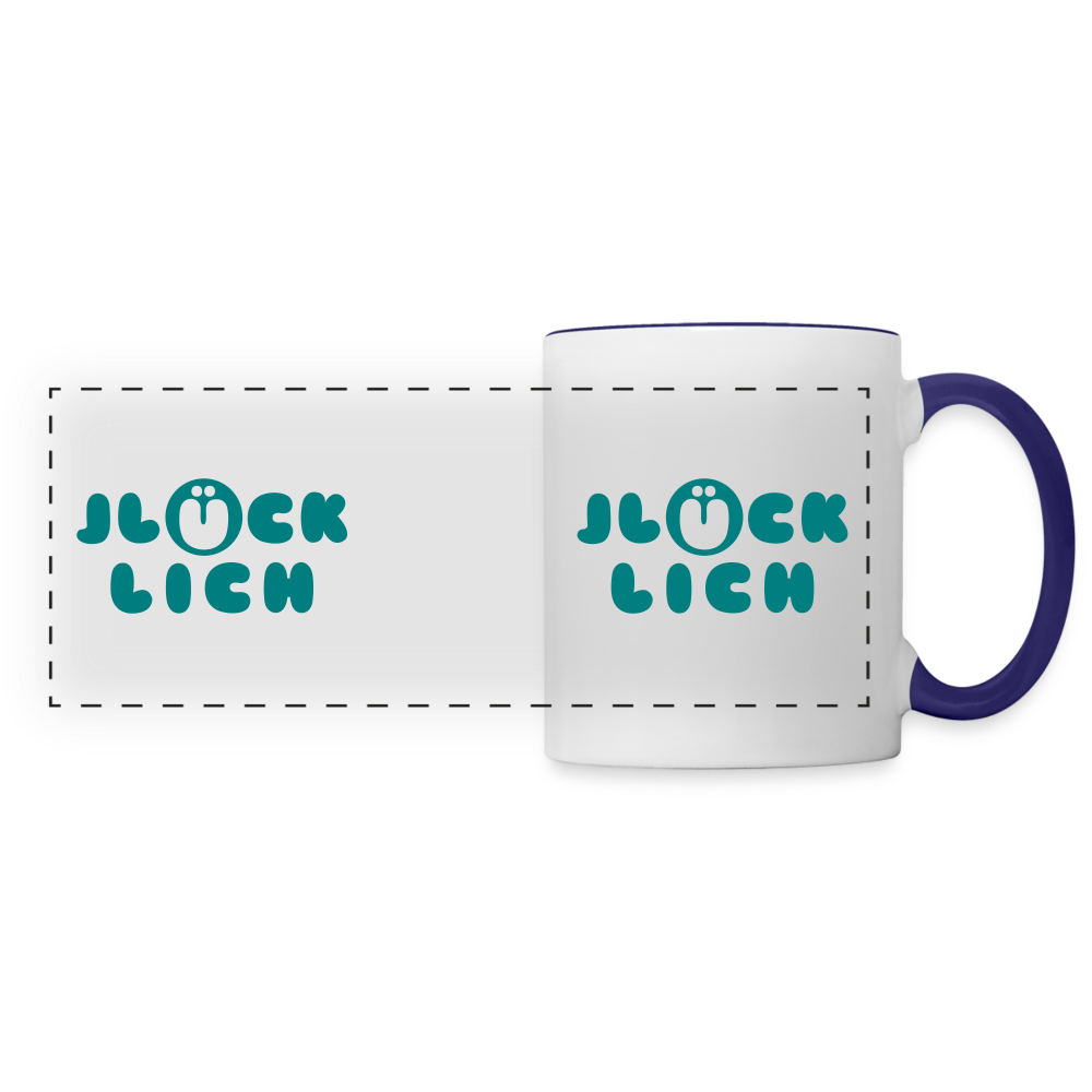 Jlücklich - Tasse zweifarbig - white/cobalt blue