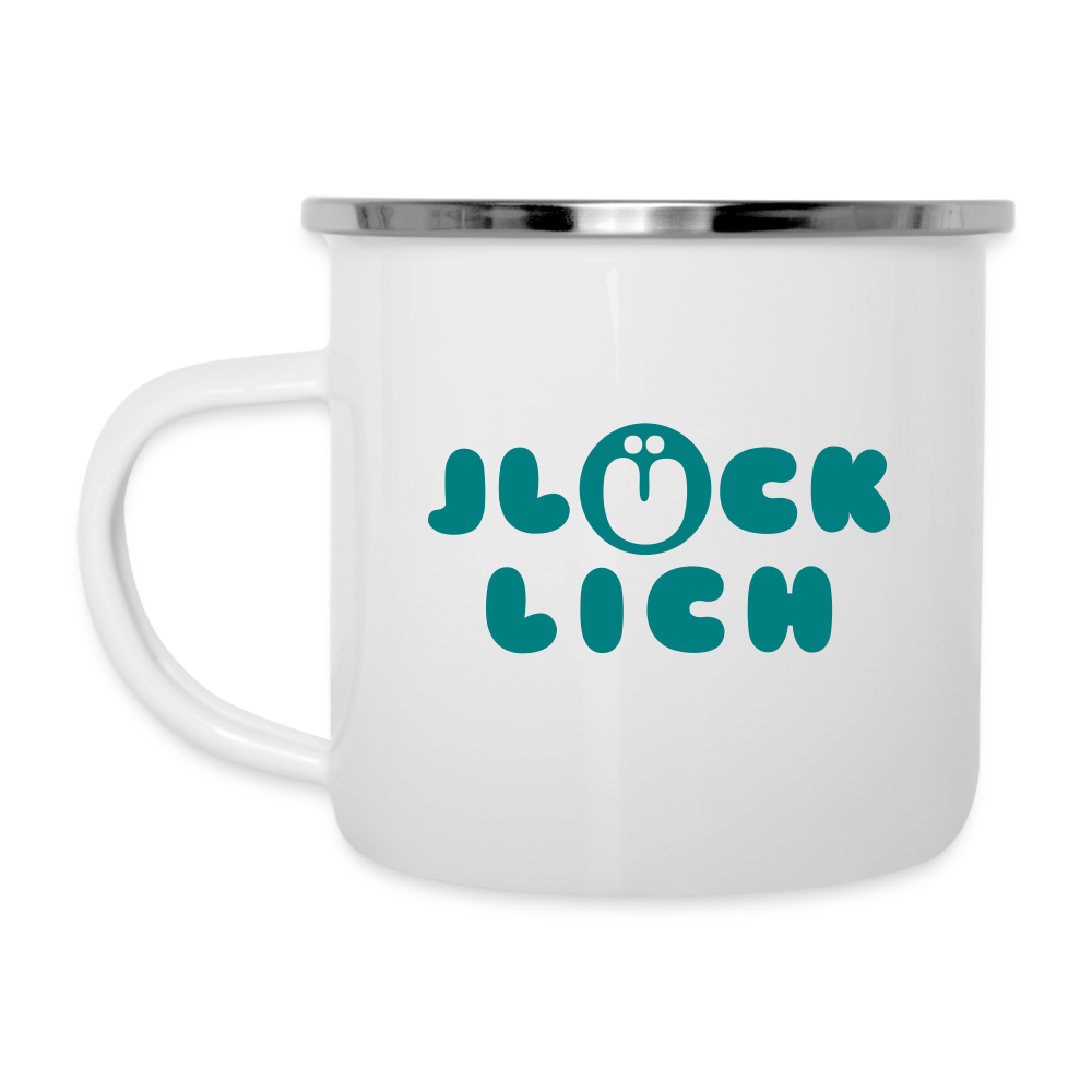 Jlücklich - Emaille Tasse