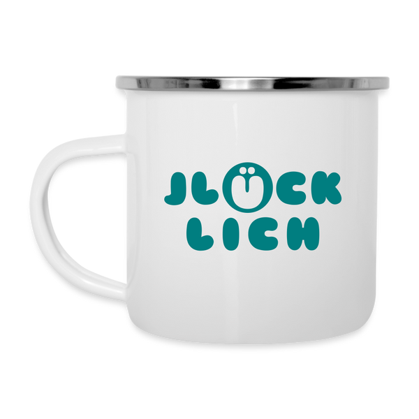 Jlücklich - Emaille Tasse