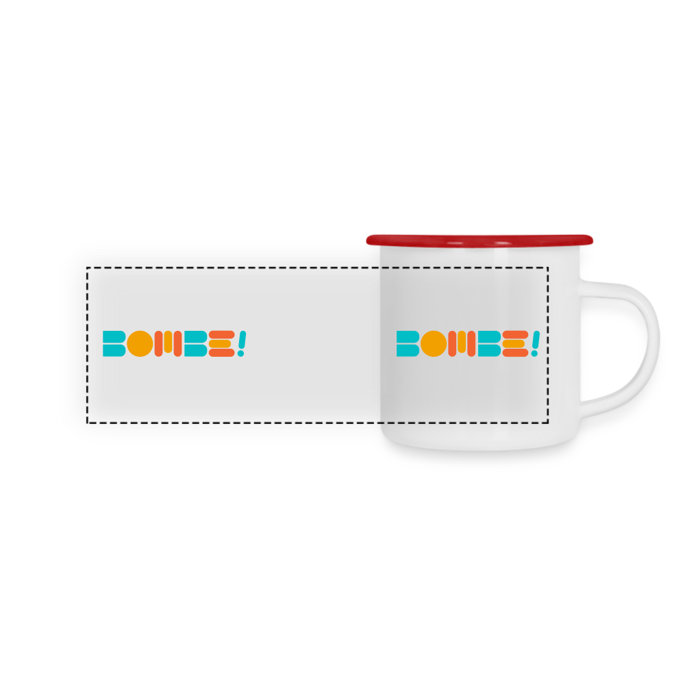 Bombe! - Emaille Tasse - white/red