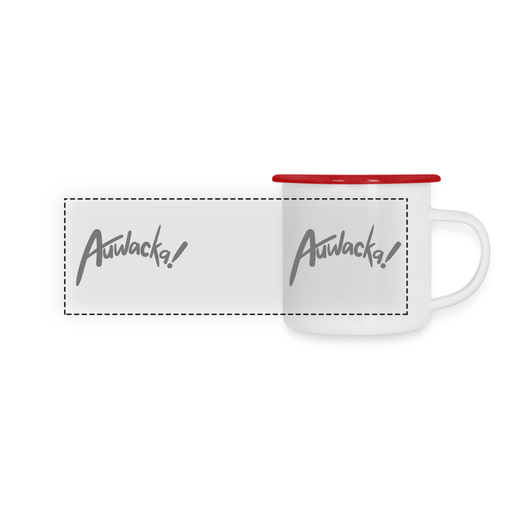 Auwacka! - Emaille Tasse - white/red
